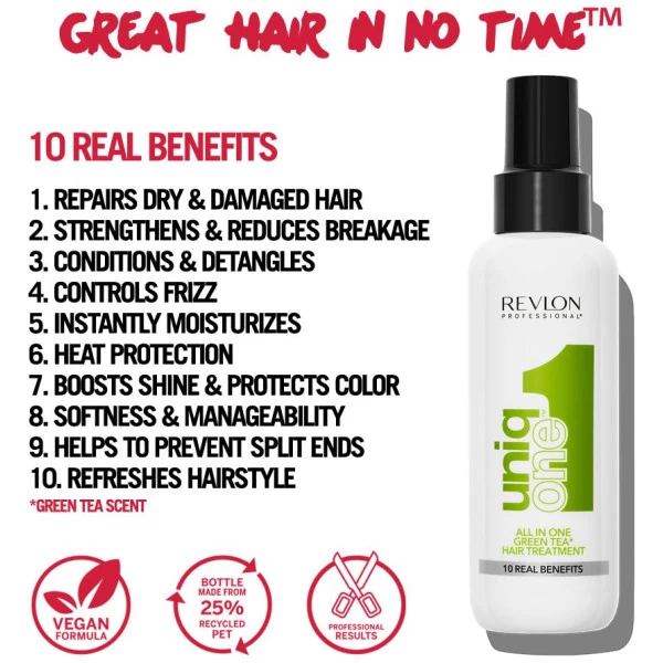 12 Sprays 10-en-1 Thé Vert UniqOne Revlon 150ML 4 12 Sprays 10-en-1 Thé Vert UniqOne Revlon 150ML – Image 4