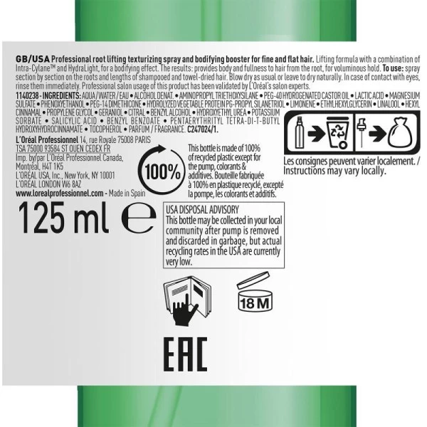 Brume Volumetry L'Oréal Professionnel 125ML 8 Brume Volumetry L'Oréal Professionnel 125ML – Image 8