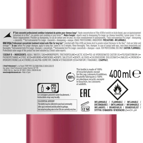 Concentré Rénovateur De Longueur Pro Longer L'Oréal Professionnel 400ML 8 Concentré Rénovateur De Longueur Pro Longer L'Oréal Professionnel 400ML – Image 8