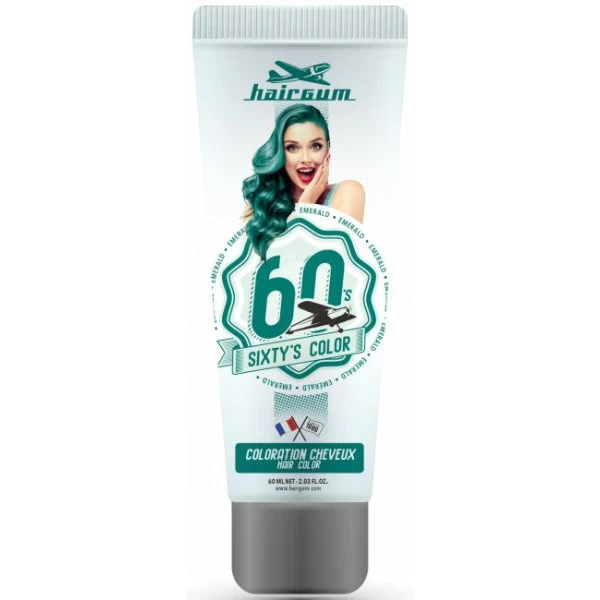 Crème Colorante Sixty's Color - Emeraude HAIRGUM 60ML 1 Crème Colorante Sixty's Color - Emeraude HAIRGUM 60ML