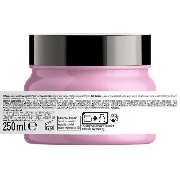 Masque Liss Unlimited L'Oréal Professionnel 250ML 8 Masque Liss Unlimited L'Oréal Professionnel 250ML – Image 8